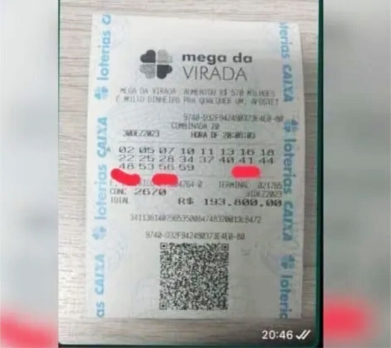 Apostador gasta R$ 193 mil em jogo de 20 números da Mega da Virada