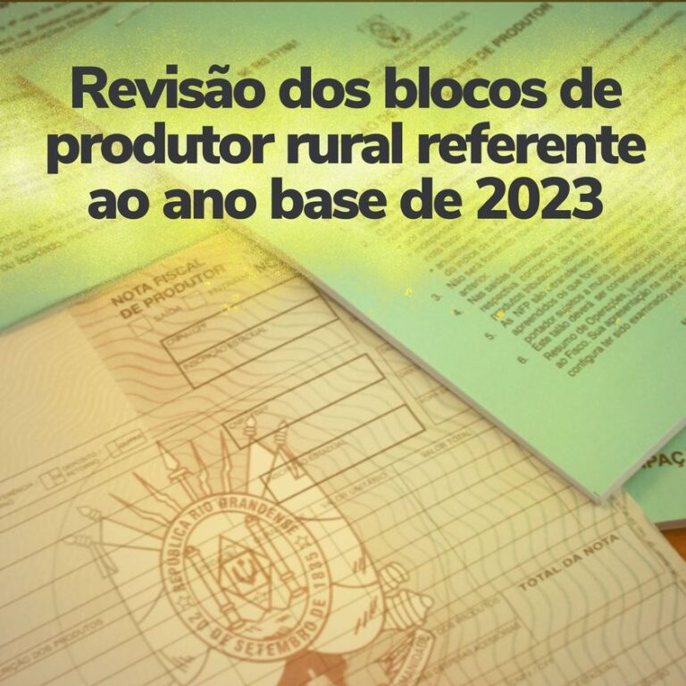 Confira a data da revisão dos blocos de produtor rural referente ao ano base de 2023 em Mariana Pimentel