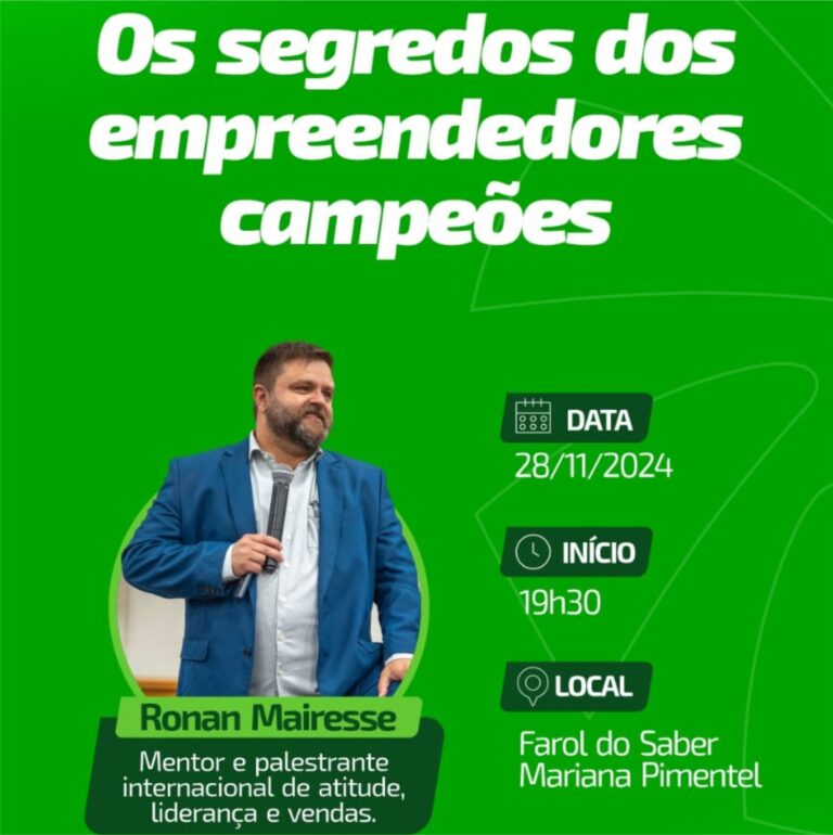 Mariana Pimentel / Descubra os segredos dos empreendedores campeões em palestra exclusiva com Ronan Mairesse.